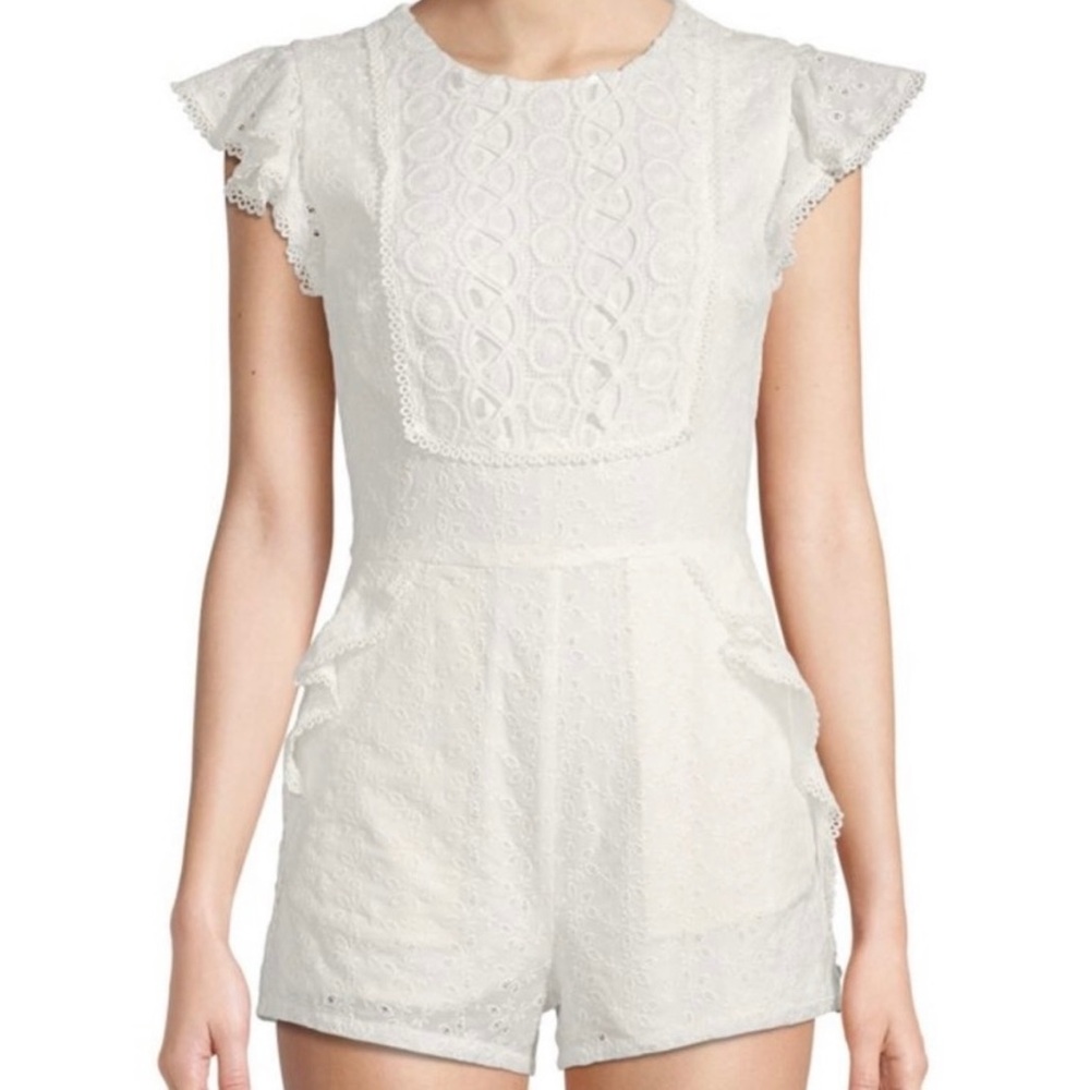 Moon River - Anthropologie - White Eyelet Lace Romper XS